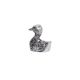 Silver Brass Miniature Duck Incense Stick Holder